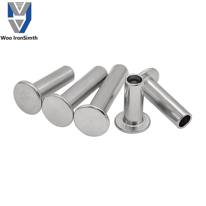 Wholesale china manufacture stainless steel Flat head semi-tubular rivets  assorted custom  Flat head semi-tubular rivets