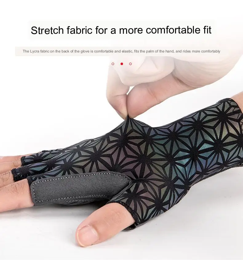 MTB Cycling Gloves Luminous Half-Finger Visors Light Reflective Road Bike Gloves Outdoor Sports Waterproof Fishing