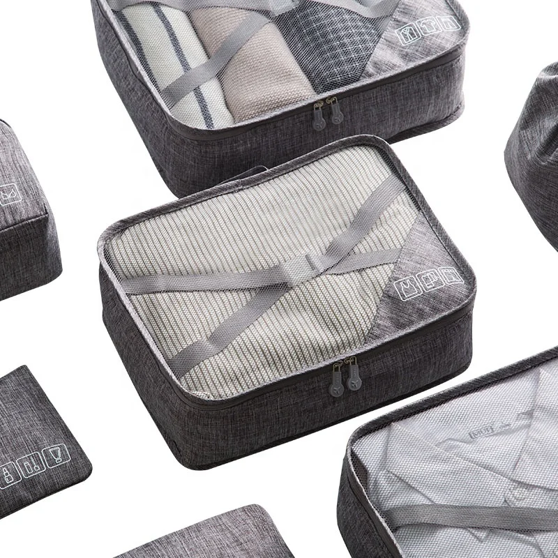 7pcs Set Travel Luggage Organizer Storage Bag Clothes Underwear Socks Shoes Packing Cubes Travelling Bag