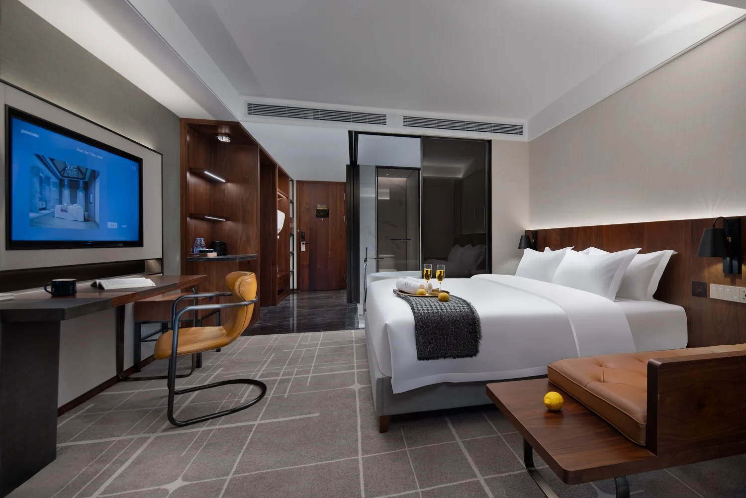 Hotel Room Furniture Custom Commercial Modern Hotel Bedroom Set Solid Wood 3-5 star hotel furniture 5 star bedroom sets