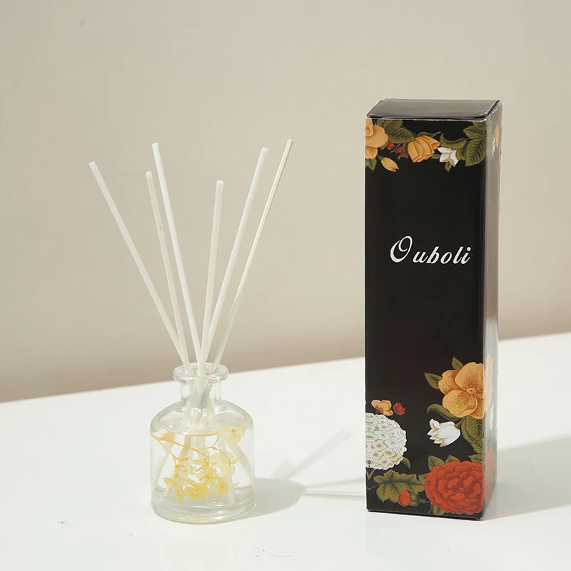 Manufacturer glass bottle 50ml reed diffusers sets handicrafts private order glasses reed diffuser set OEM ODM reed diffuser