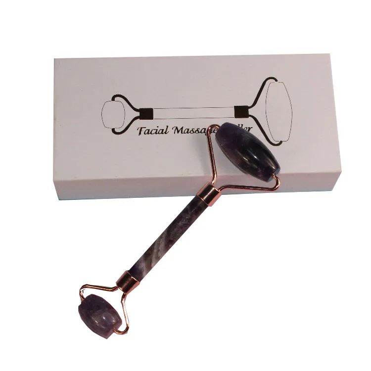 Ready to ship Customized Natural Amethyst Jade Stone Gua Sha Facial Massager Tool
