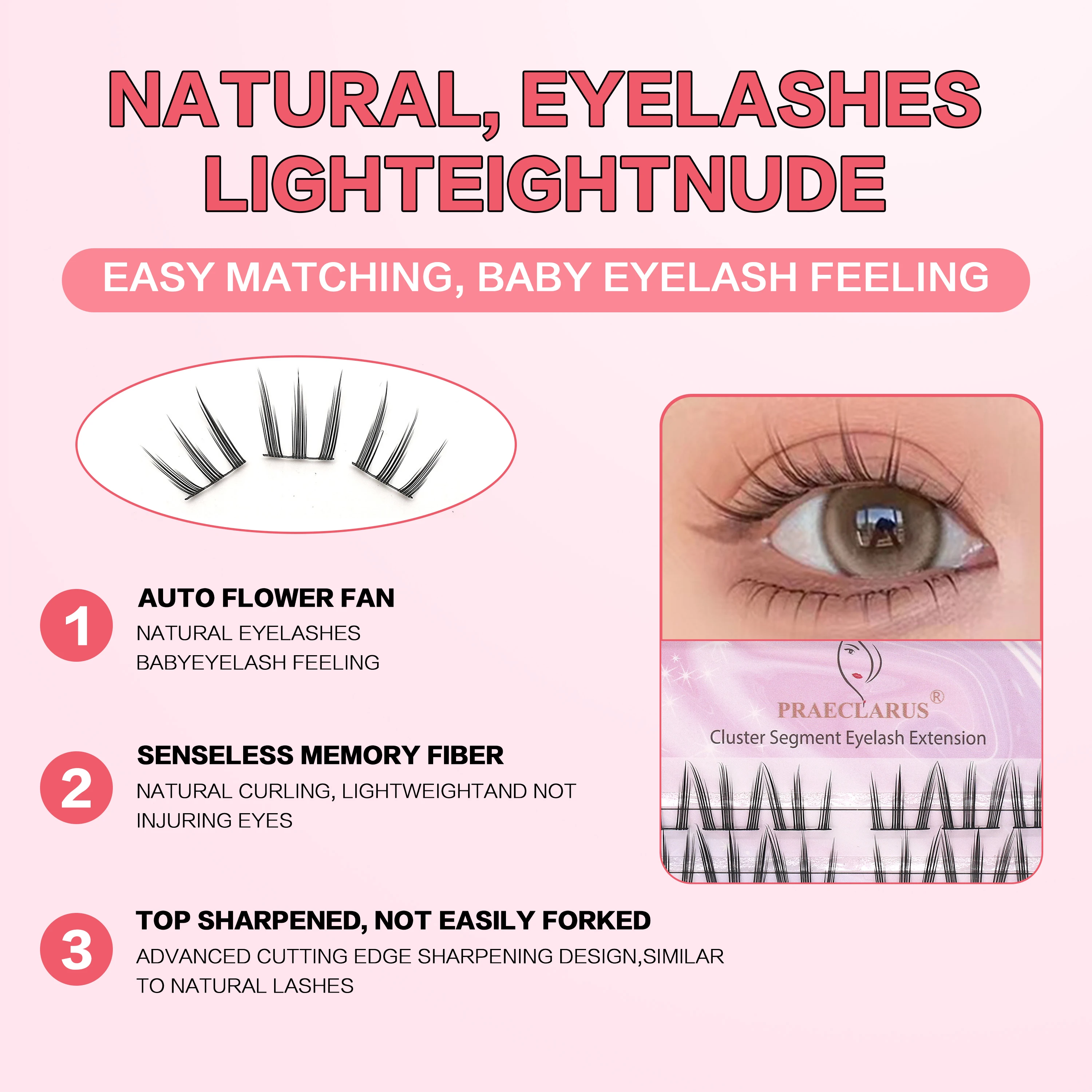 Thin Band Lash Clusters DIY Eyelash Extensions Lash Cluster Kit Custom Logo Cluster Lashes Kit