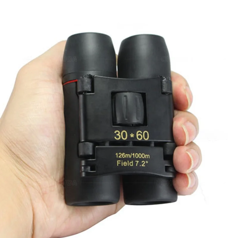 30x60 Folding Compact Zoom Binoculars Low Light Night Outdoor Telescope High Definition 1000M Long Range Binoculars for Kids