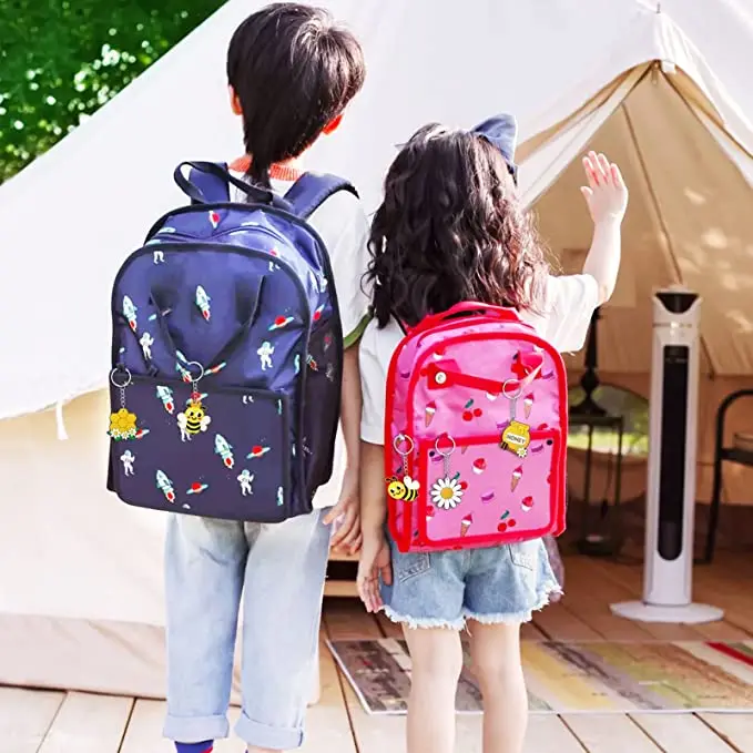 Custom logo personalized cute bag pendant theme kids party decorations birthday baby shower pvc bee keychain