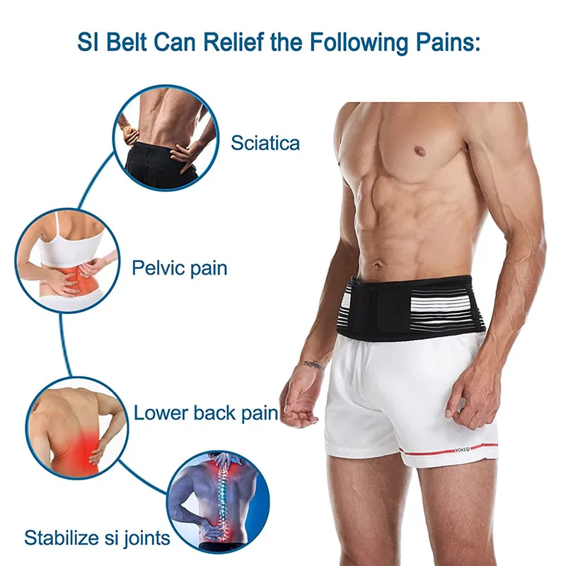 Factory Wholesale Men Sacroiliac Si Joint Hip Lower Pain Back Lumbar Brace Pelvic Support Belt Women Eco-friendly Adult Black