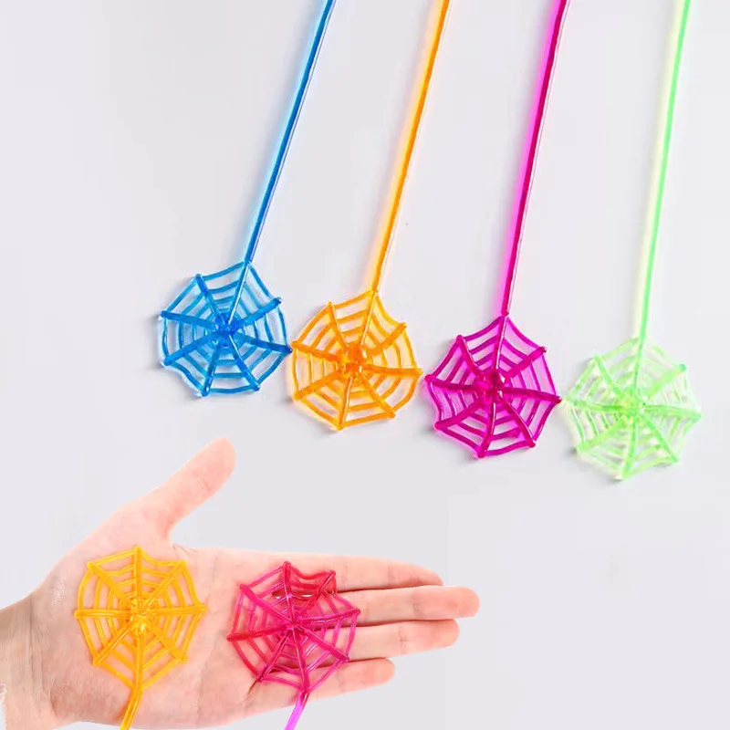 Elastically Stretchable Sticky Spider Web Climbing Novelty Toys For Sticky Hands Toys Spider Webs Sticky Halloween Decorations