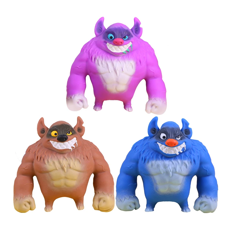OEM stuffed animal squeeze muscle shark hyena fidget sensory sand filled novelty toys for kids