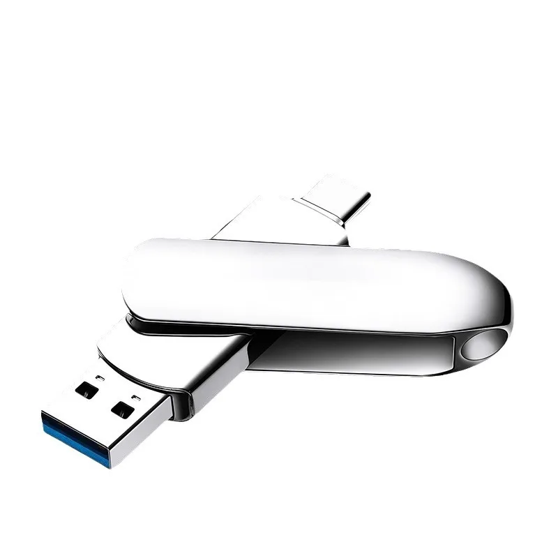 Поворотный черный серебристый флеш-накопитель 32 ГБ 16 8 Usb-диск 2 в 1 TYPE-C для мобильного телефона USB флэш-накопитель
