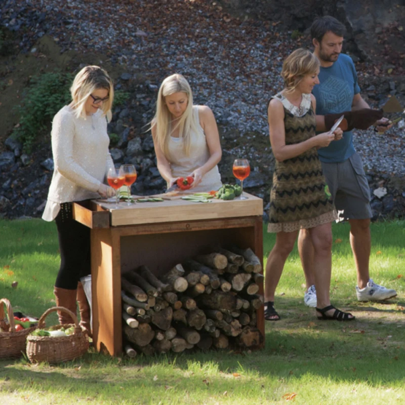 Design of multifunctional grill of square barbecue stove steel fire pit barbecue charcoal grill