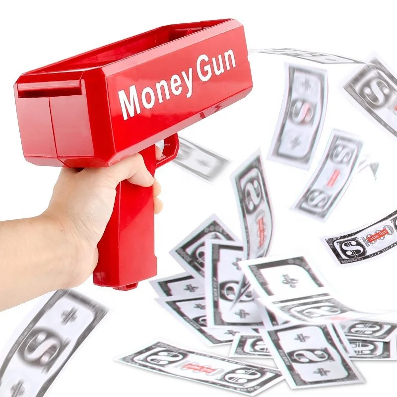 Toy Gun Custom Logo Gold Shooter Gun Money Refill Party Toy Make It Rain Cash Gun Money Machine