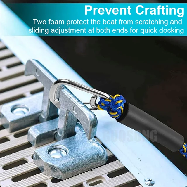 5-7ft Durable Strong Bungee Dock Line Rope Customized Size Logo for Boat Marine Supplier