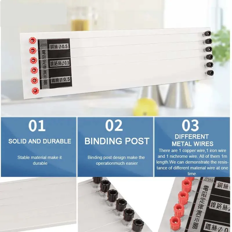 6 line DEMONSTRATOR FOR RESISTANCE LAW 1m  constantan 0.5-1mm
