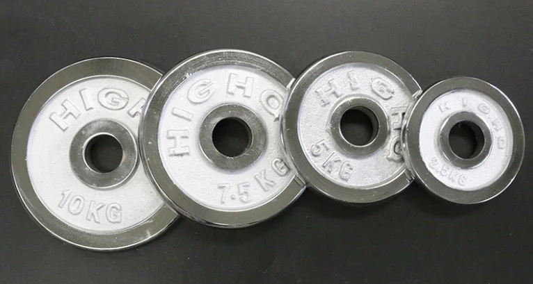 Large Hole Electroplating Barbell Plates Men Gym Fitness 5kg 10kg 20 Kg Cast Iron Olimpic Rod Weight Plates