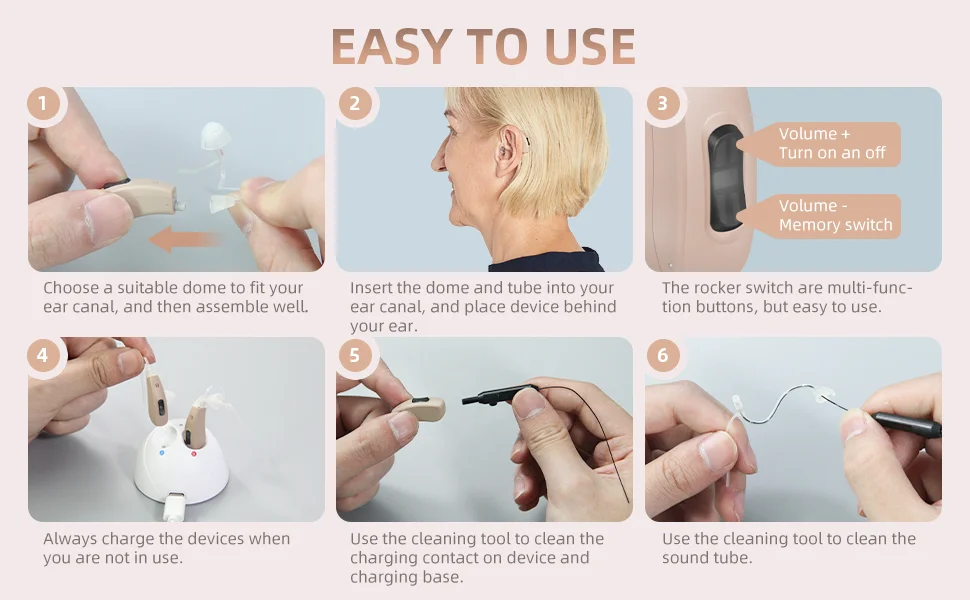 New middle rechargeable end digital hearing aid per pair hearing amplifier lithium battery