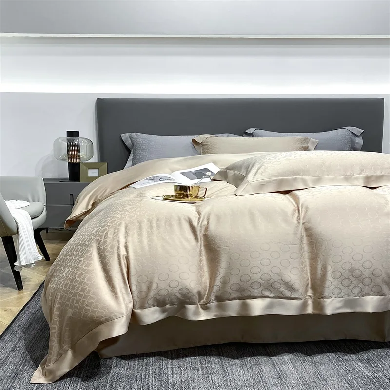 High Quality Natural Tencel Luxury Comforter Breathable Fabric Duvet Cover Set Bedding