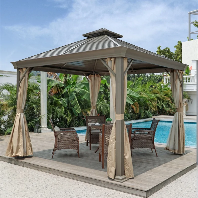 Gazebo Tent 3x3 Manufacturer Supply  Gazebo Curtains Aluminium Frame Patio Outdoor Gazebo Pergola Canopy