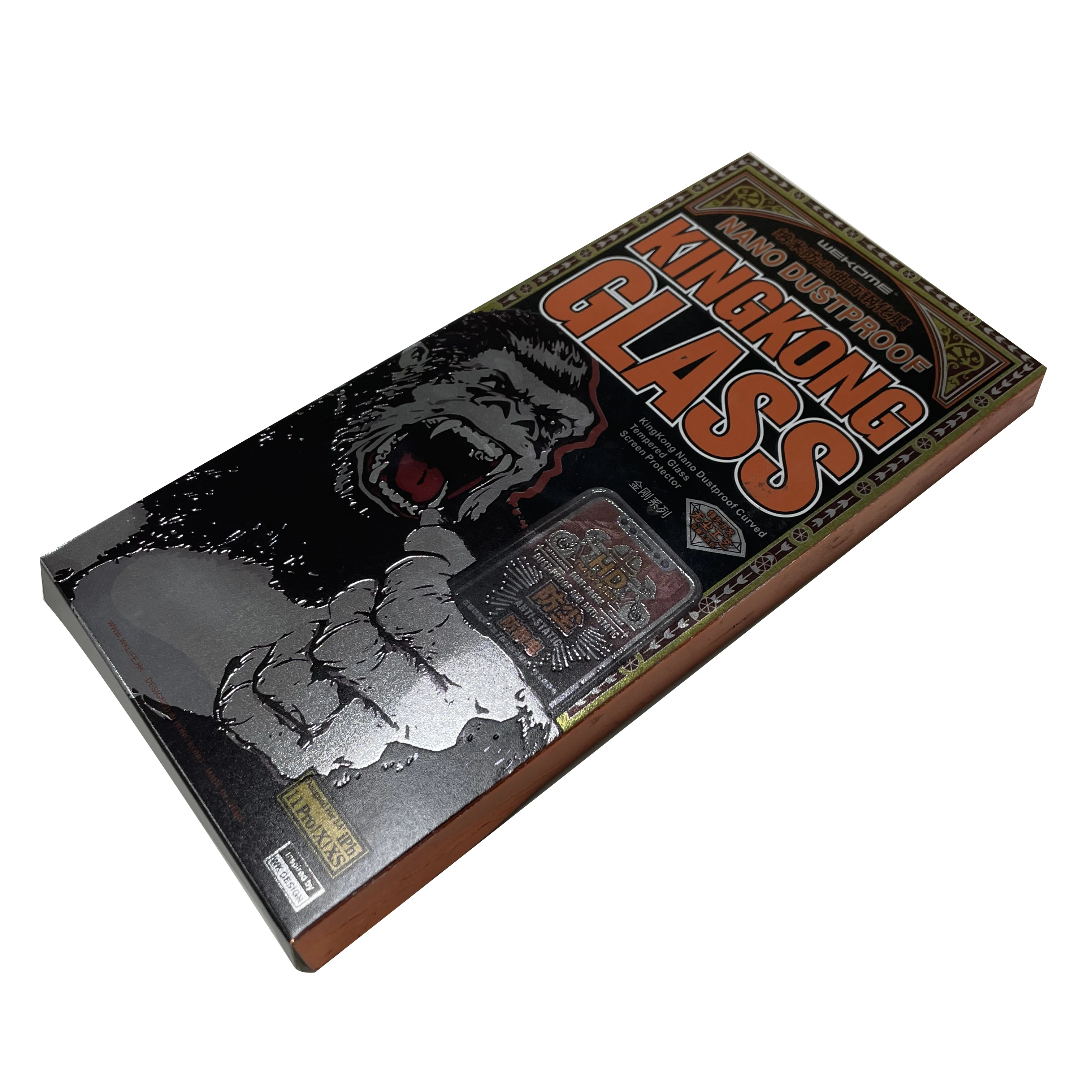 Custom uv print silver paper mobile phone tempered glass screen protector paper box