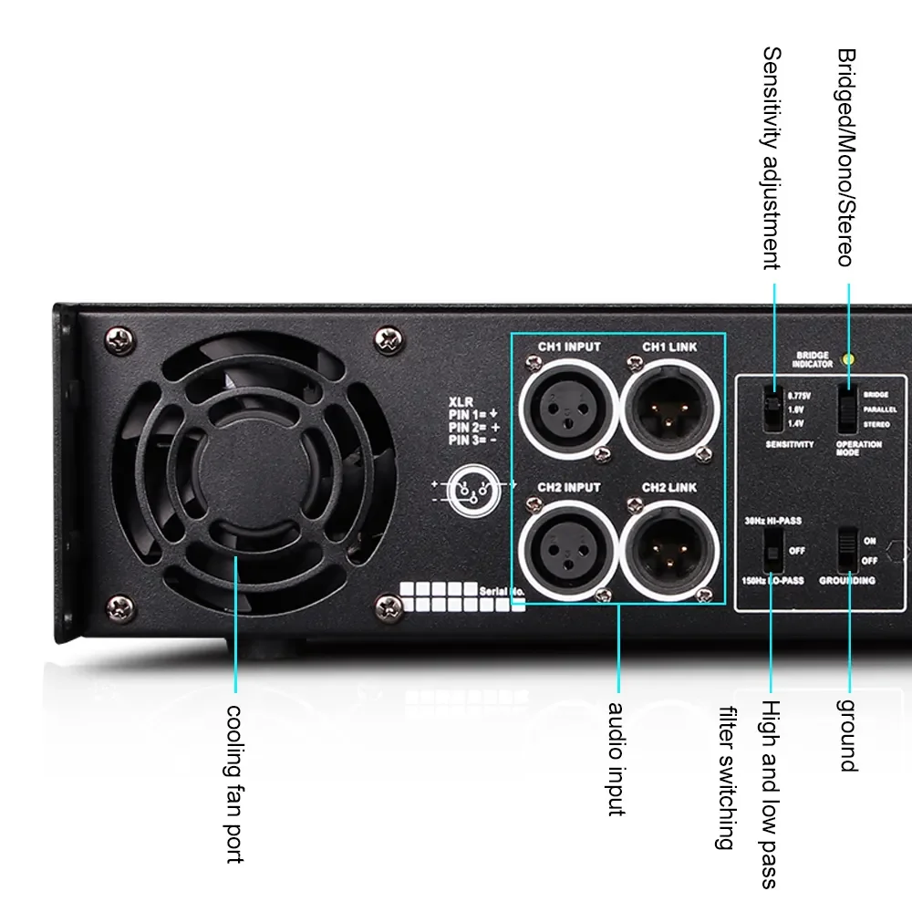 CA9 2U 2ch 750W*2 Professional Power Amplifier for Stage Performance Concert Meeting KTV Party