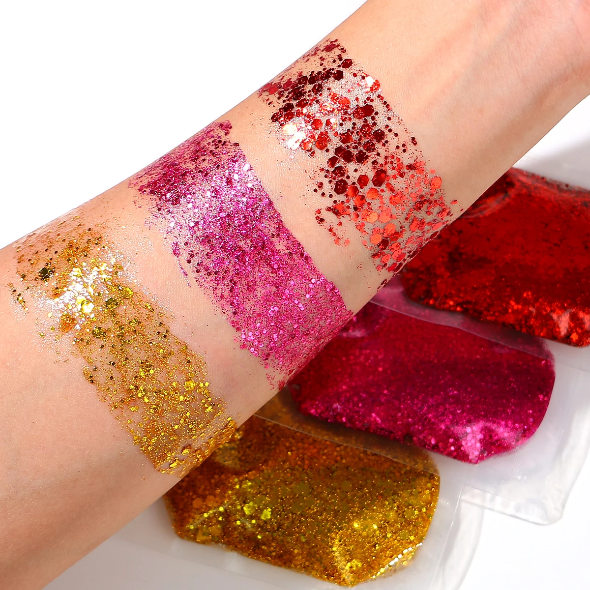 Cosmeticos de bloques mixtos al por mayor flash labios personalizados unas cara y maquillaje corporal flash bloques