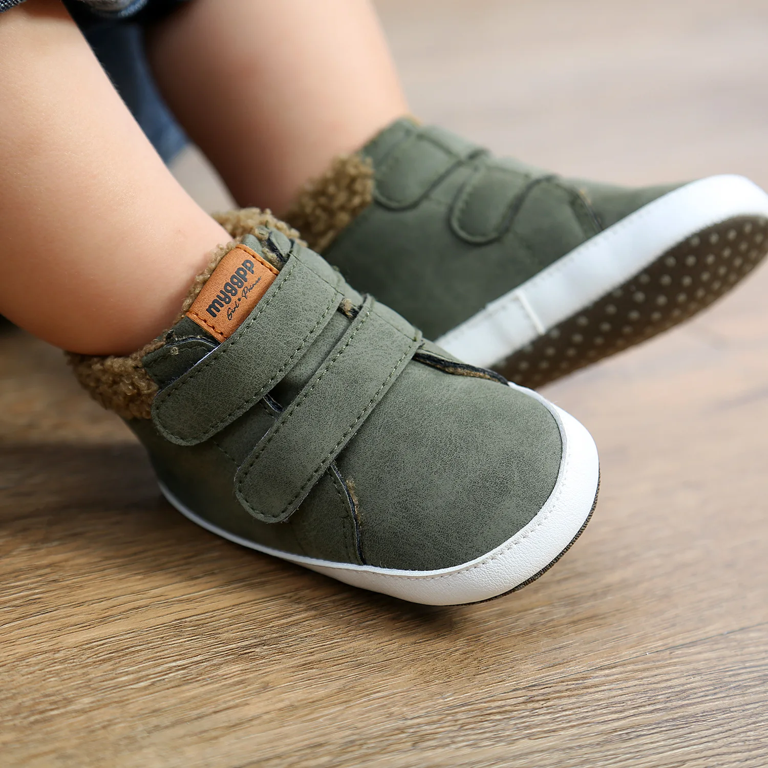 High top fall and winter baby Waterproof shoes Toddler Warm wool felt baby shoes