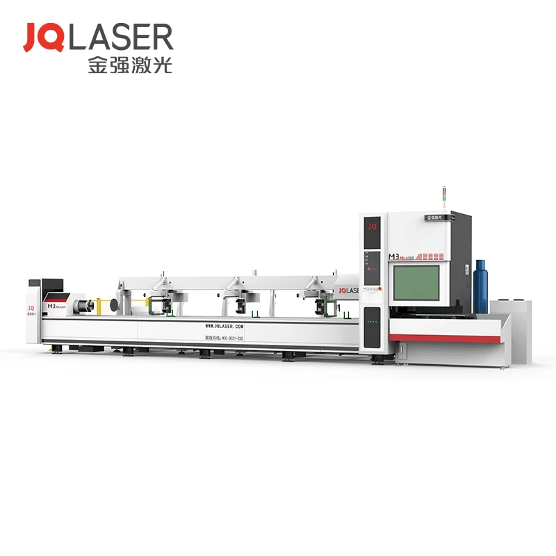 2 kw lazer cutter m1 6m rotary device automatic aluminium profiles square tube pipe cutters h-beams fiber laser cutting machine