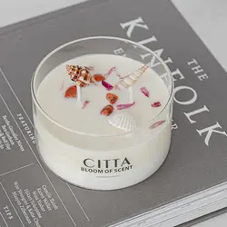 Personalized Soy Pure Scented Candles Manufacturer with Healing Crystals for Positive Energy