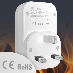 USB Plug Adaptor UK 13A Wall Socket Adapter, Wall Plug Extension with 2 USB Slots, Mini & Portable for Home/Office/Travel