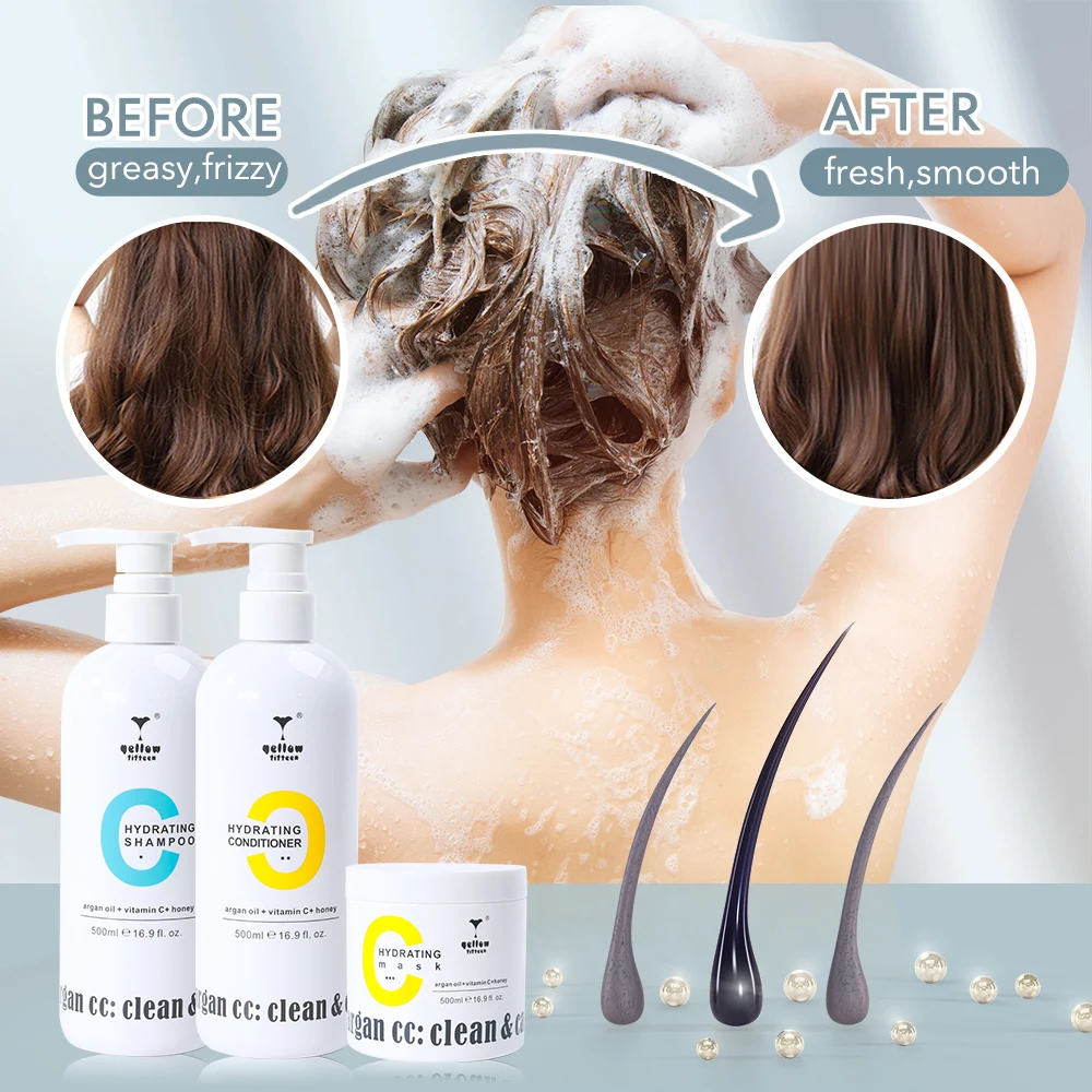 Private Label Hair Care Products Home Care Set Argan Oil Honey Moisture Shampoo and Conditioner Kit