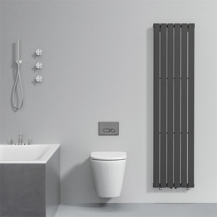 AVONFLOW Factory Whosale Matte Black Heating Double layer Steel  Radiator  Vertical Modern Designer Radiators with towel rod