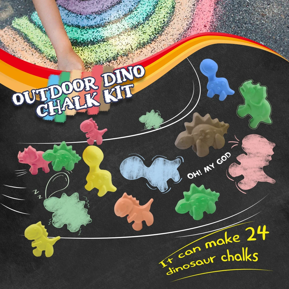 BIG BANG BEAUTY HOT STEM Preschool Educational Toys Outside Toys Gift for Kid Make Your Dinosaur Shape Chalk Kit