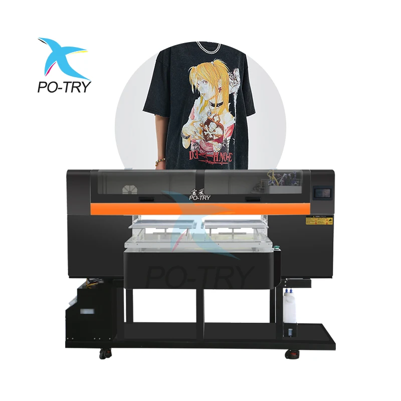 PO-TRY High Speed Industrial Used DTG Printer Large Format Durable Direct To Fabric Printers