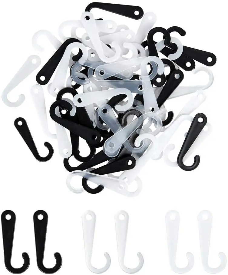 J-образные крючки из АБС-пластика для носков, розничная торговля Вешалками Для носков и шляп, белые, черные и прозрачные