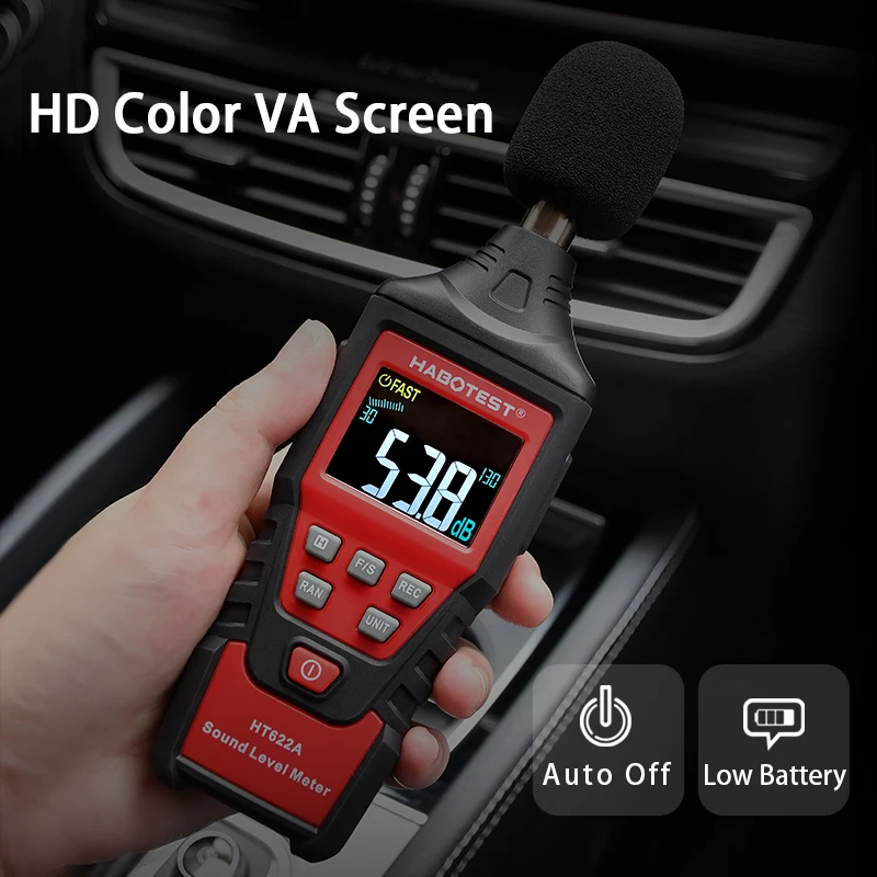 Digital Sound Level Meter HABOTEST Noise Measuring Instrument db Meter logger HT622A Decibel Monitor Diagnostic-tool 30~130db
