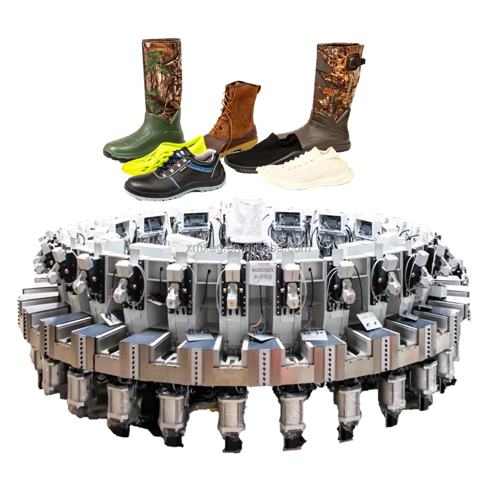 6/8/12/24/30 Stations  PU TPU Rubber Shoes Making Injection Machine for safety shoe leather shoe