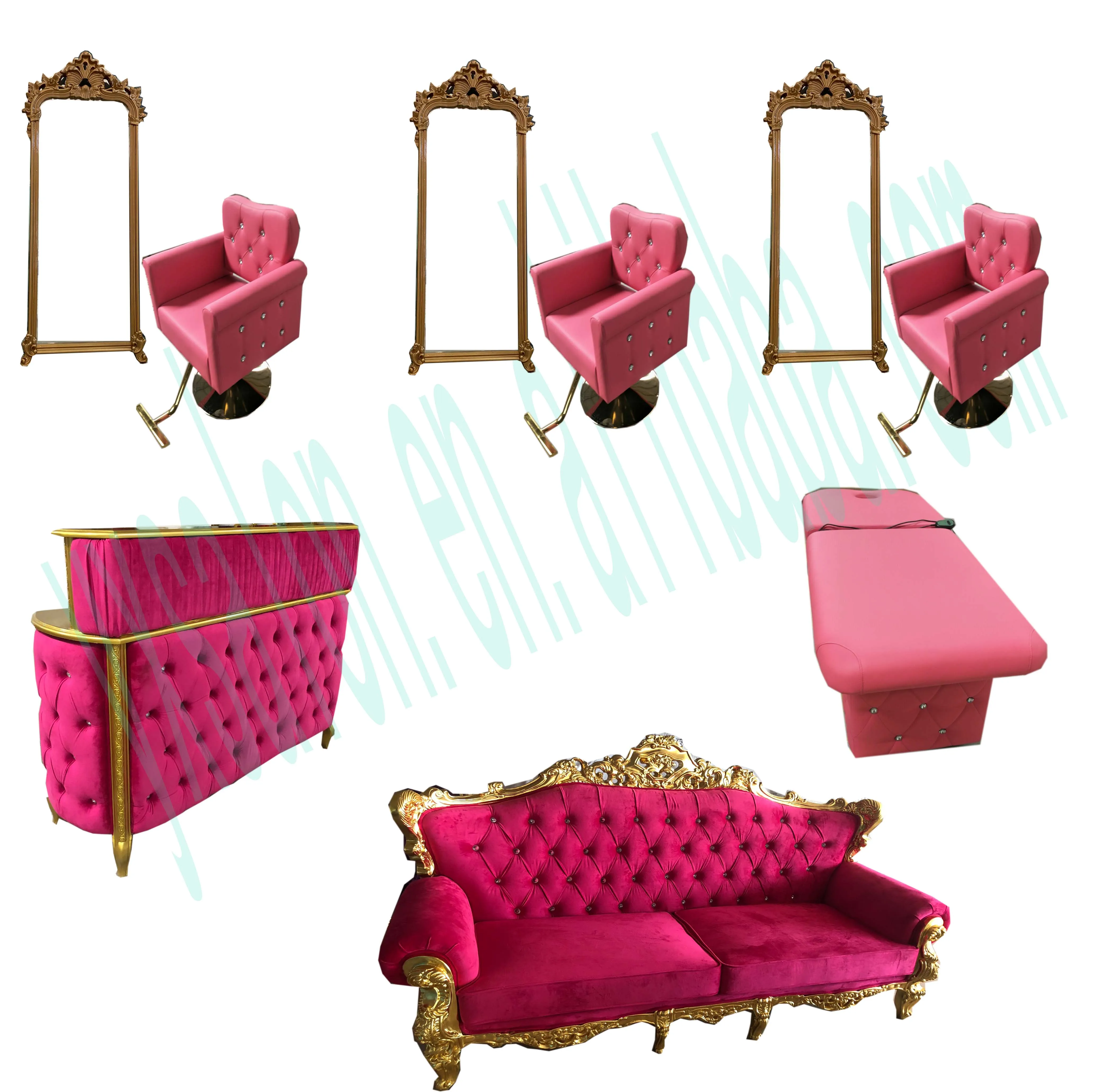 Новинка 2020 года Стайлинг розового и золотого стула в Европейском стиле набор зеркальной станции гарантия 5 лет
