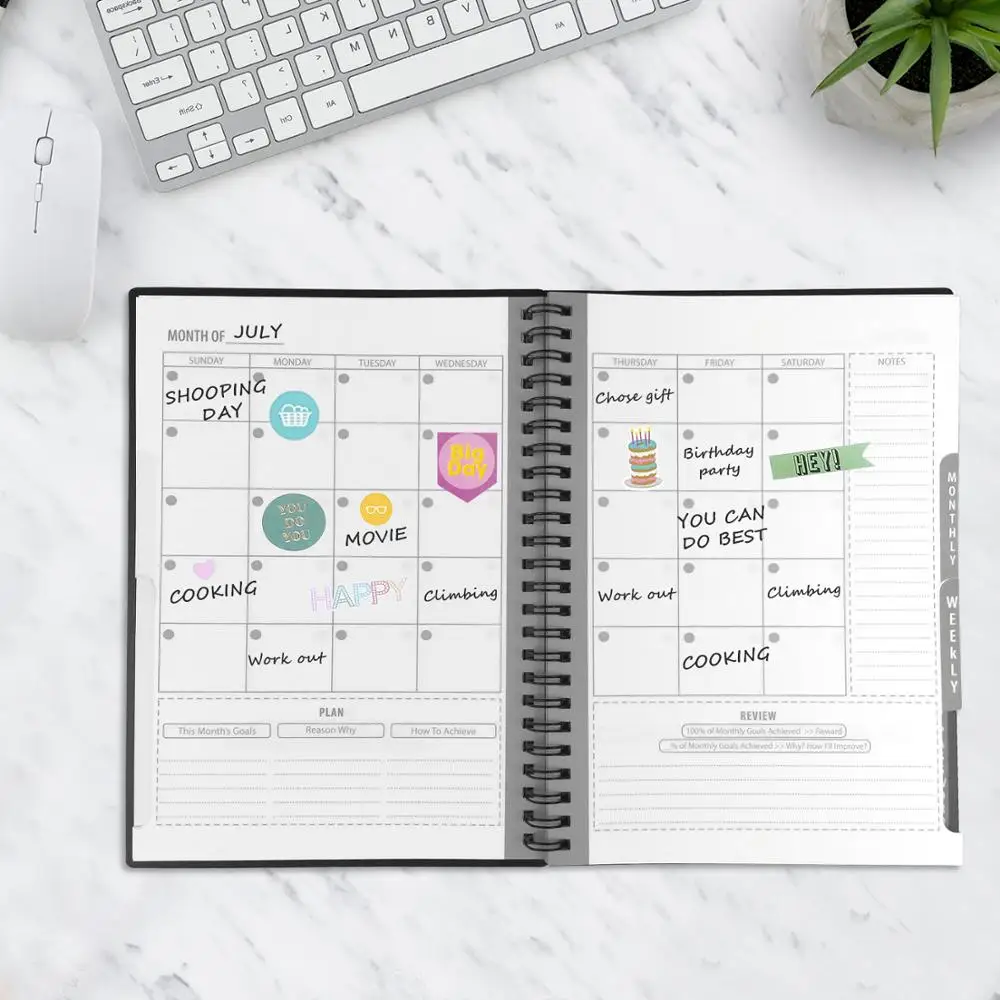 Christmas Gift A5 Hard Cover Smart Book Erasable Agenda Notebook Week Monthly Yearly Planner