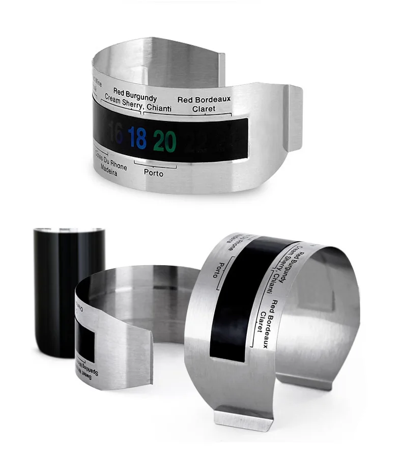 Wine Collar Thermometer Bar Beverage Tool Clever Bottle Snap Thermometer LCD Display clip Sensor for Champagne beer red wine