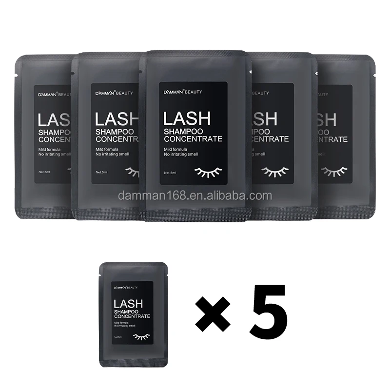 Damman 100ml Lash Shampoo kit with Private Label 5ml Lash Cleansing Concentrate Eyelash Cleanser Mousse for Eyelash Extensions
