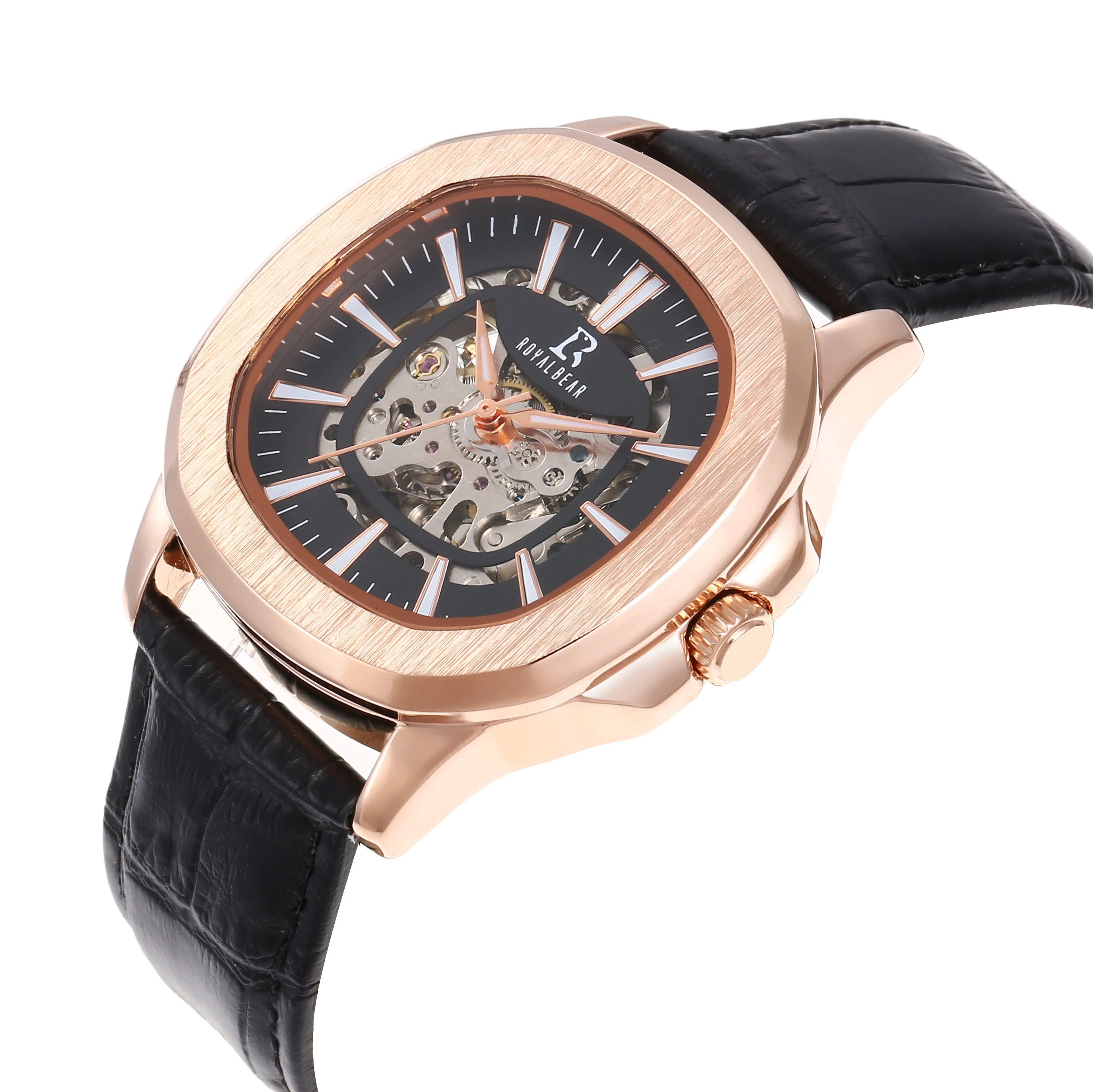 2024 Royal Design Transparent Fashion Luminous Gear Movement Mechanical Mechanical Wristwatch