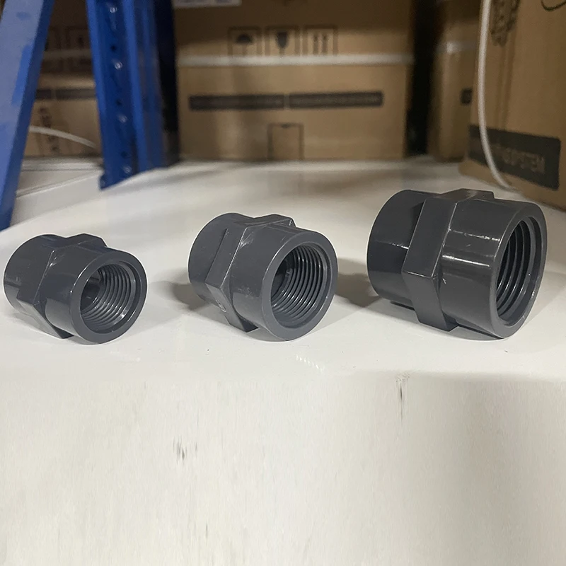 Hot sales Cheaper price DN15-DN50 DIN UPVC Standard Female Adaptor Double Threaded compression fitting double fittings connector