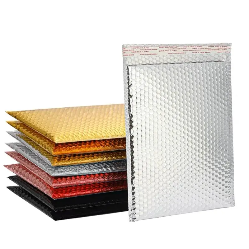 Packaging Envelope Mailers Bubble Poly Bubble Mailer Package Bag Silver Online Shopping Gravure Printing Strong Adhesive CN;GUA