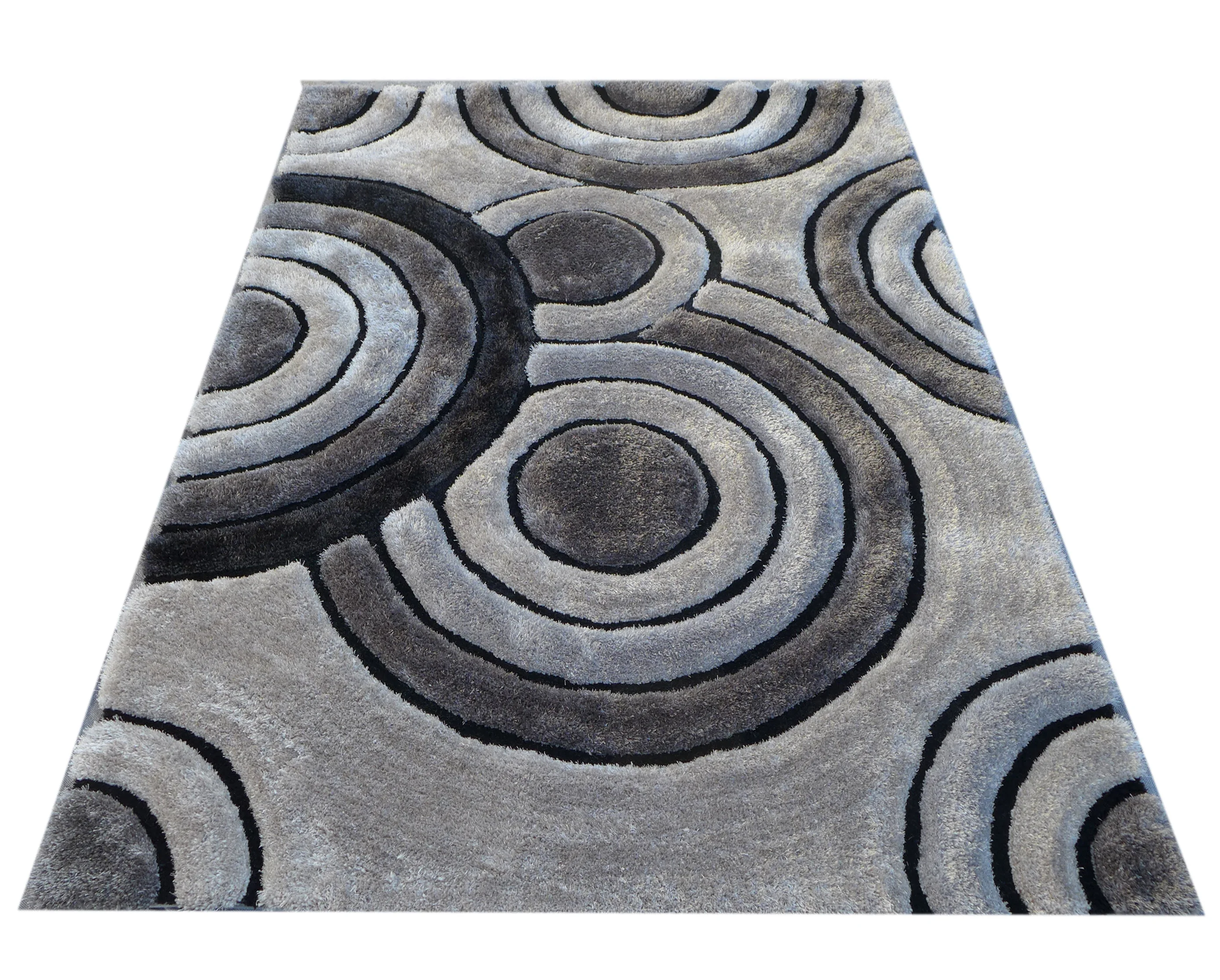 Elegant Style Stone Design Red Black Color Floor Area Shaggy Rug Living room Bedroom