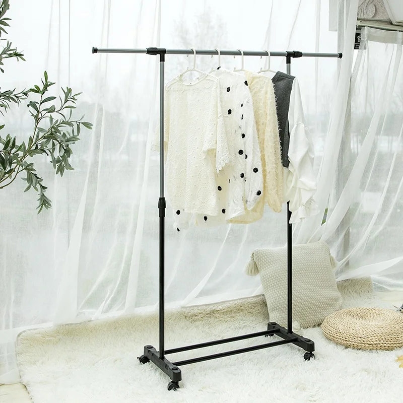 Rolling Clothes Rack Garment Rack With Wheels Single Rail Clothes Rack