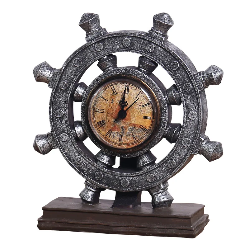 2022 Vintage Musical Instruments Clocks Ornaments TV Cabinet Photography Cafe Decoration Resin Crafts Ornaments