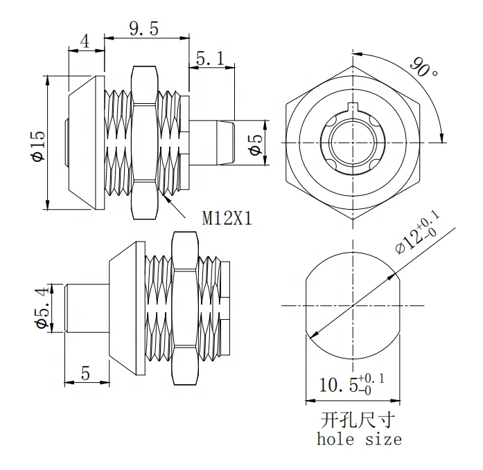 Security Zinc Alloy Pin code Sliding Door Cylinder Key Cam Lock