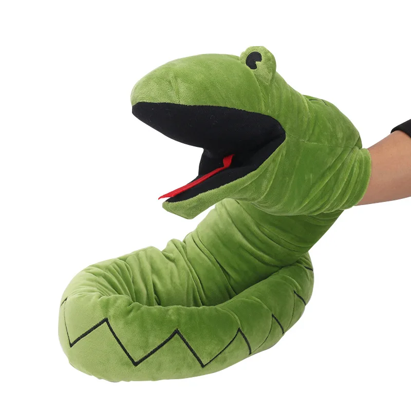 Wholesale Animal Plush Toys Lifelike Snake Hand Puppets Educational Toys Dinosaur Hand Puppet
