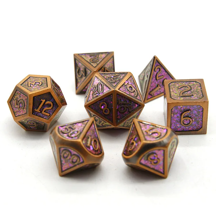 Высококачественные Аксессуары для настольных игр Dungeons & Dragons Цветные Металлические Блестящие кости