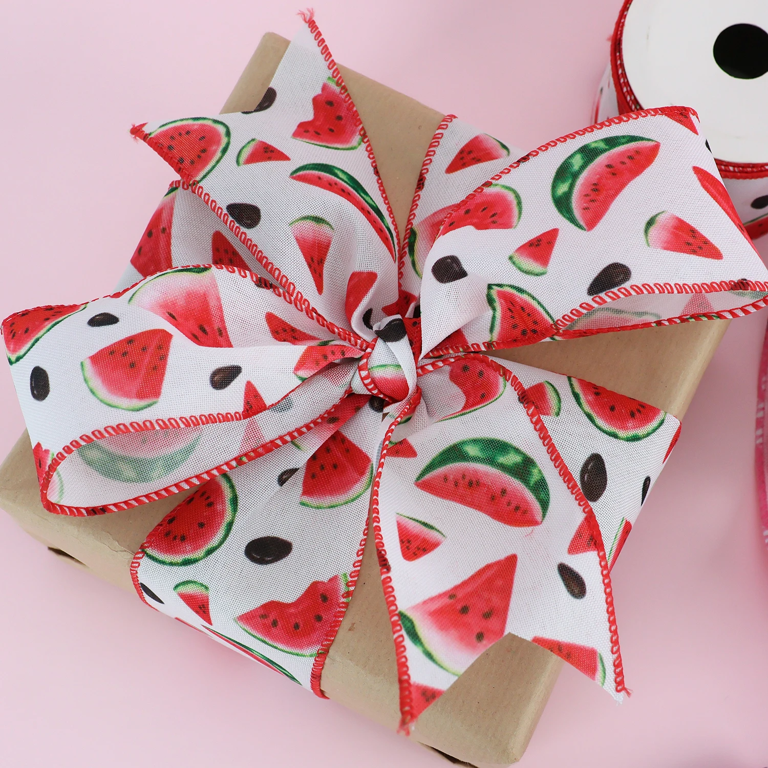 Cartoon Vintage Floral Rose Flower Pattern Summer Decorative Wired Edge Ribbon For Gift Wrapping Decor Hair Bow Wreath Crafts