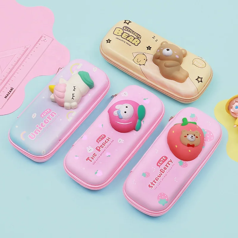 Fashion Personalized Fall resistant EVA 3D Pencil Case Waterproof Large Cute Pencil Case for kids